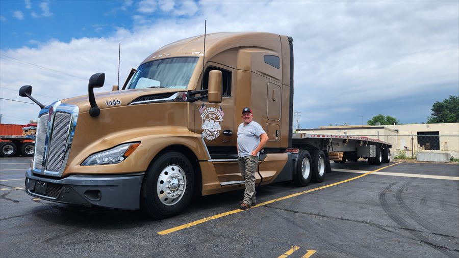 Delta Carrier Group bronze/tan Kenworth T680 unit 1455 yard